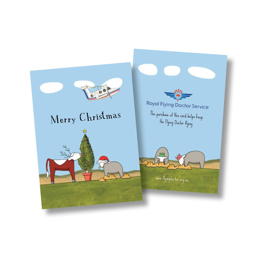 Front and Back of Merry Christmas Greeting Card