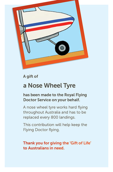 Gift of Life Card: Nose Wheel Tyre